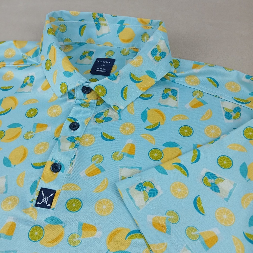 Con.Struct XL Mens Polo Shirt All Over 4 Way Stretch Performance Knit 23x28
